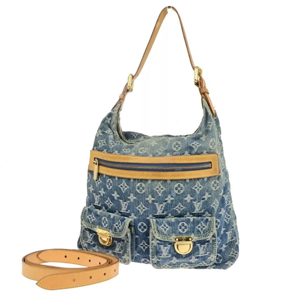 LOUIS VUITTON Buggy GM Shoulder Bag Monogram Denim Leather Blue M95048 25SJ587